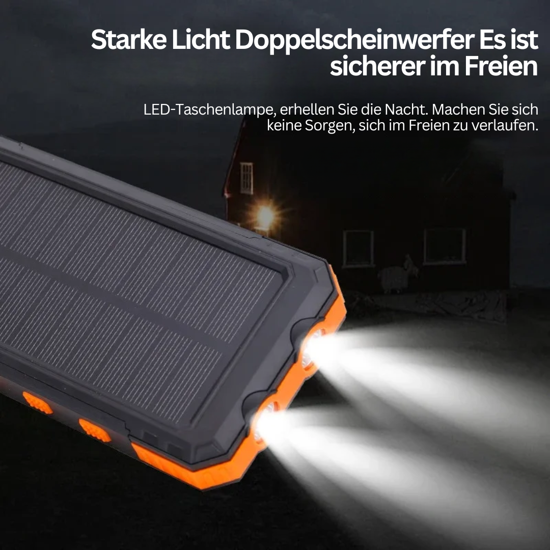 Solenergidriven Power Bank med Ficklampa – SolarCharge Pro
