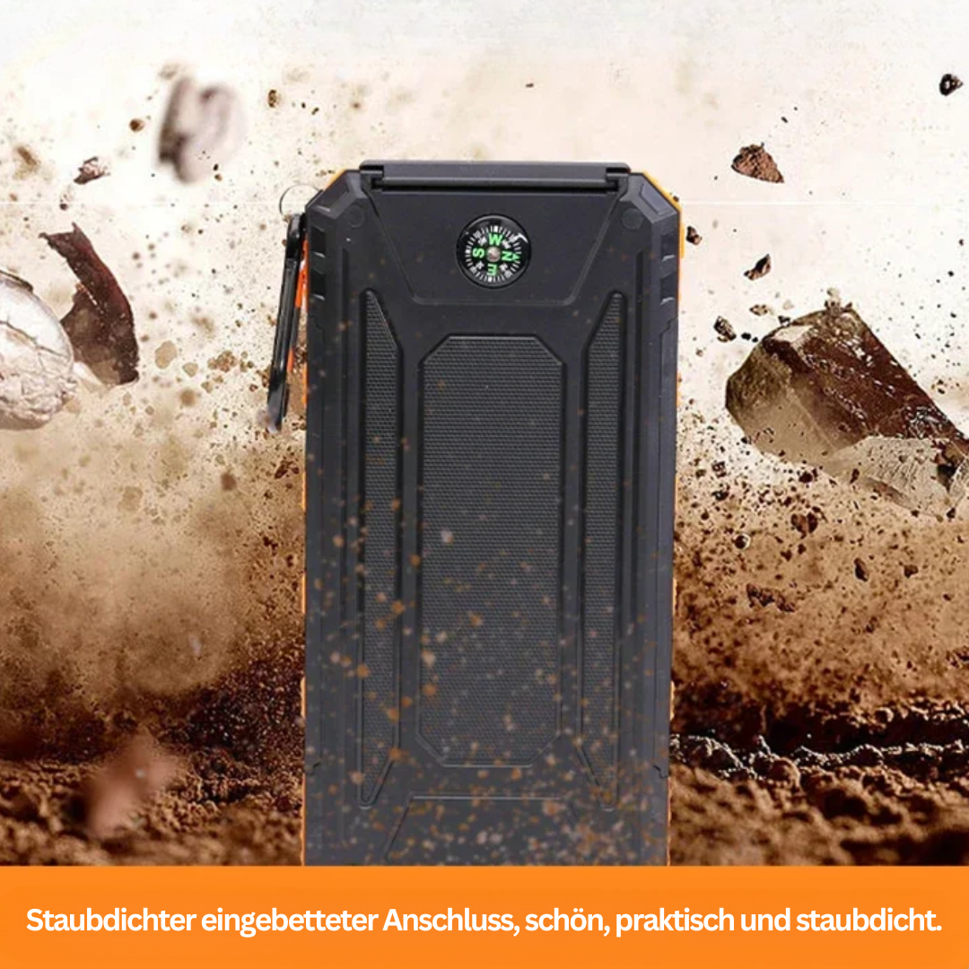 Solenergidriven Power Bank med Ficklampa – SolarCharge Pro