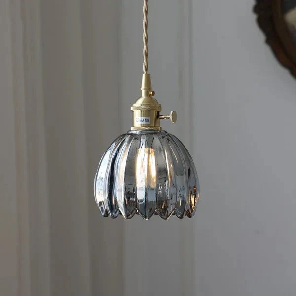 Opaliere Retro Blomma Hängande Lampa | Handgjord glas hängande ljus med varm glöd för sovrum, bar och restaurang atmosfär