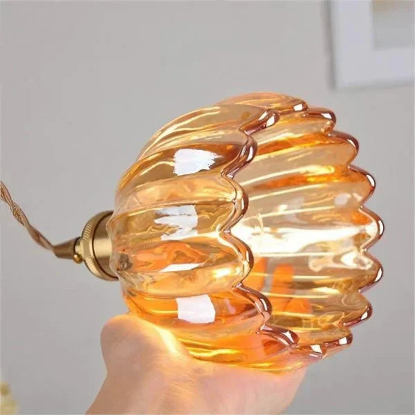 Opaliere Retro Blomma Hängande Lampa | Handgjord glas hängande ljus med varm glöd för sovrum, bar och restaurang atmosfär