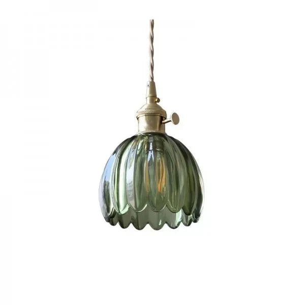 Opaliere Retro Blomma Hängande Lampa | Handgjord glas hängande ljus med varm glöd för sovrum, bar och restaurang atmosfär