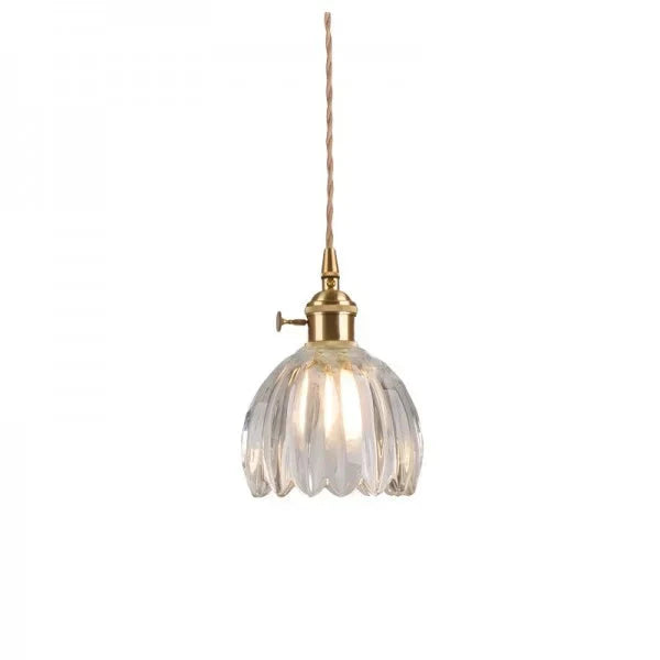 Opaliere Retro Blomma Hängande Lampa | Handgjord glas hängande ljus med varm glöd för sovrum, bar och restaurang atmosfär