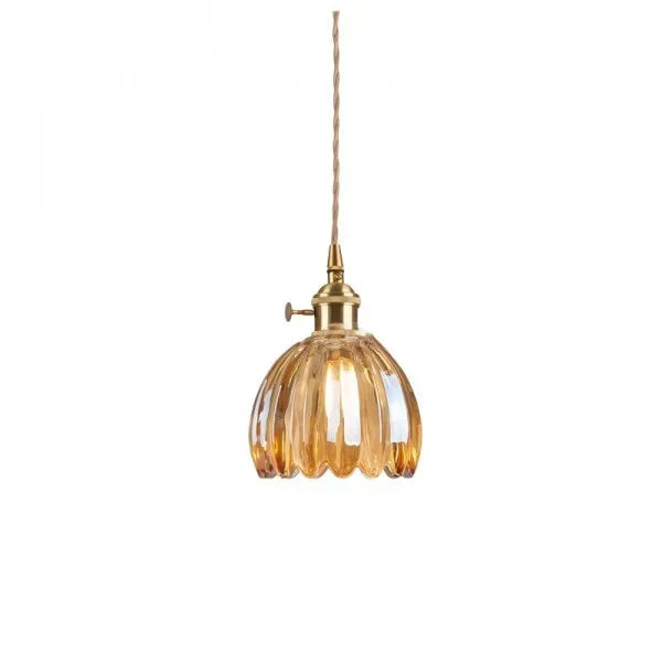 Opaliere Retro Blomma Hängande Lampa | Handgjord glas hängande ljus med varm glöd för sovrum, bar och restaurang atmosfär