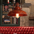 Lámpara colgante retro de 1 luz con pantalla de óxido rojo