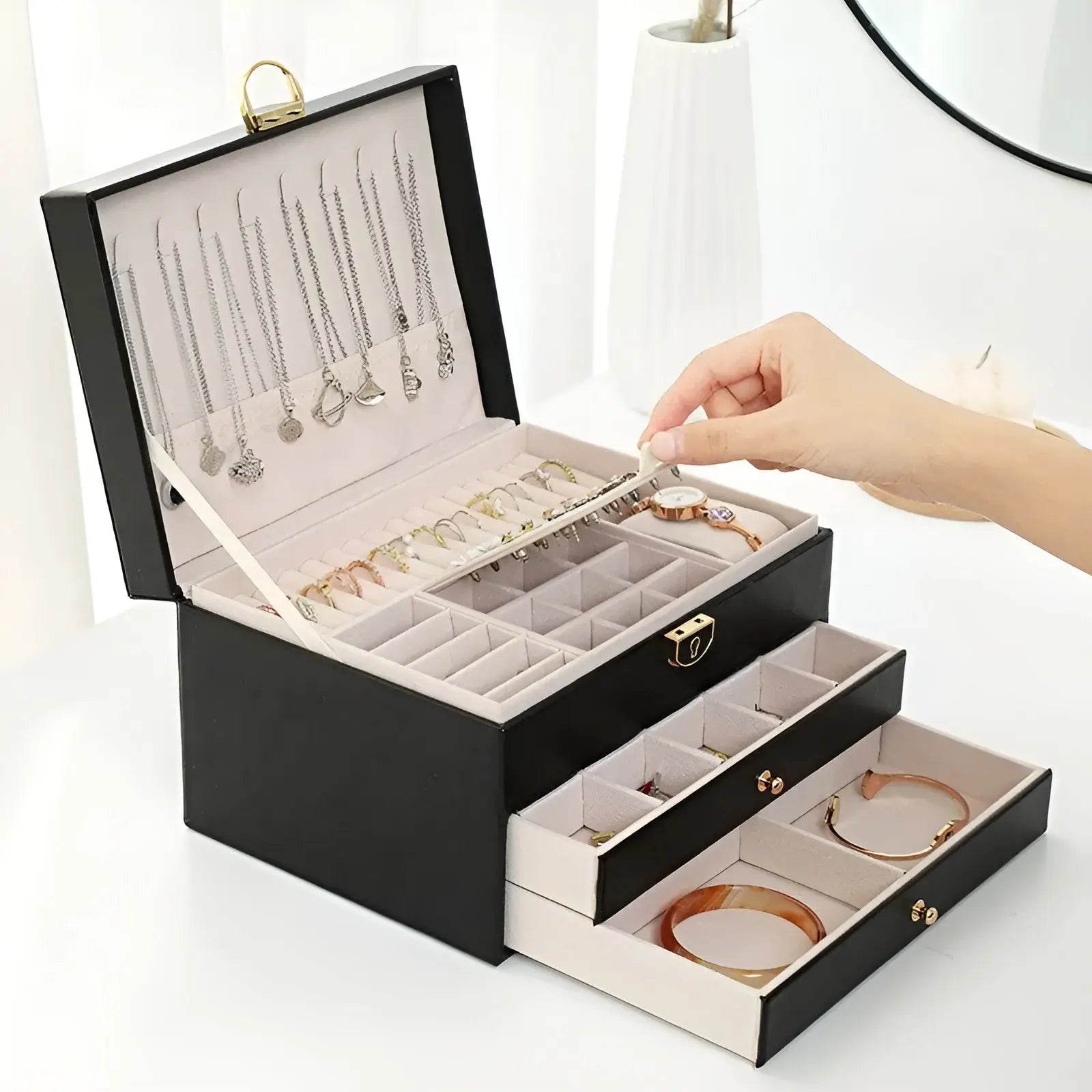Lyxig Flerlagers Smyckeskrin – EleganceBox