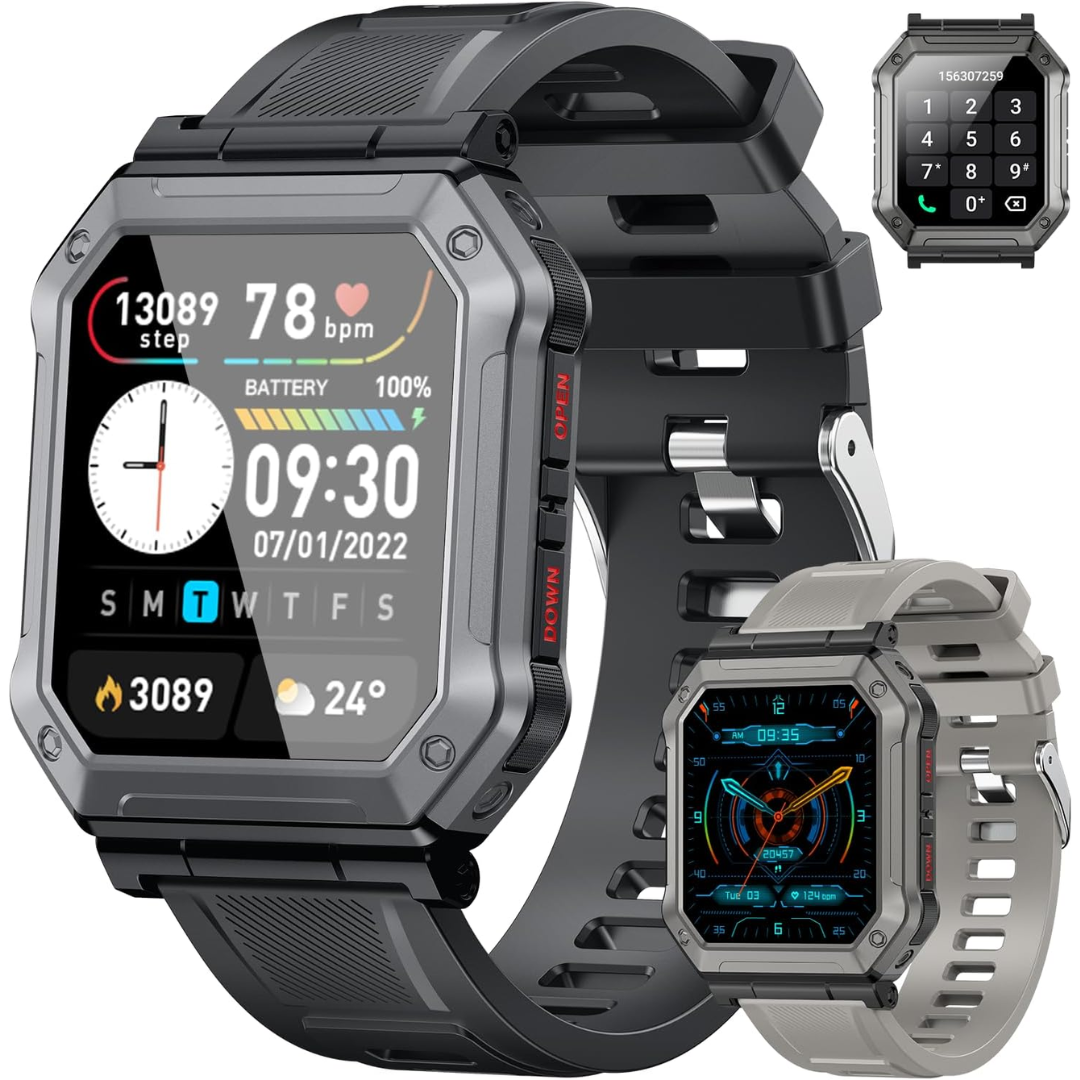 Militär Smartwatch för Män med Fitness Tracker – Wayne