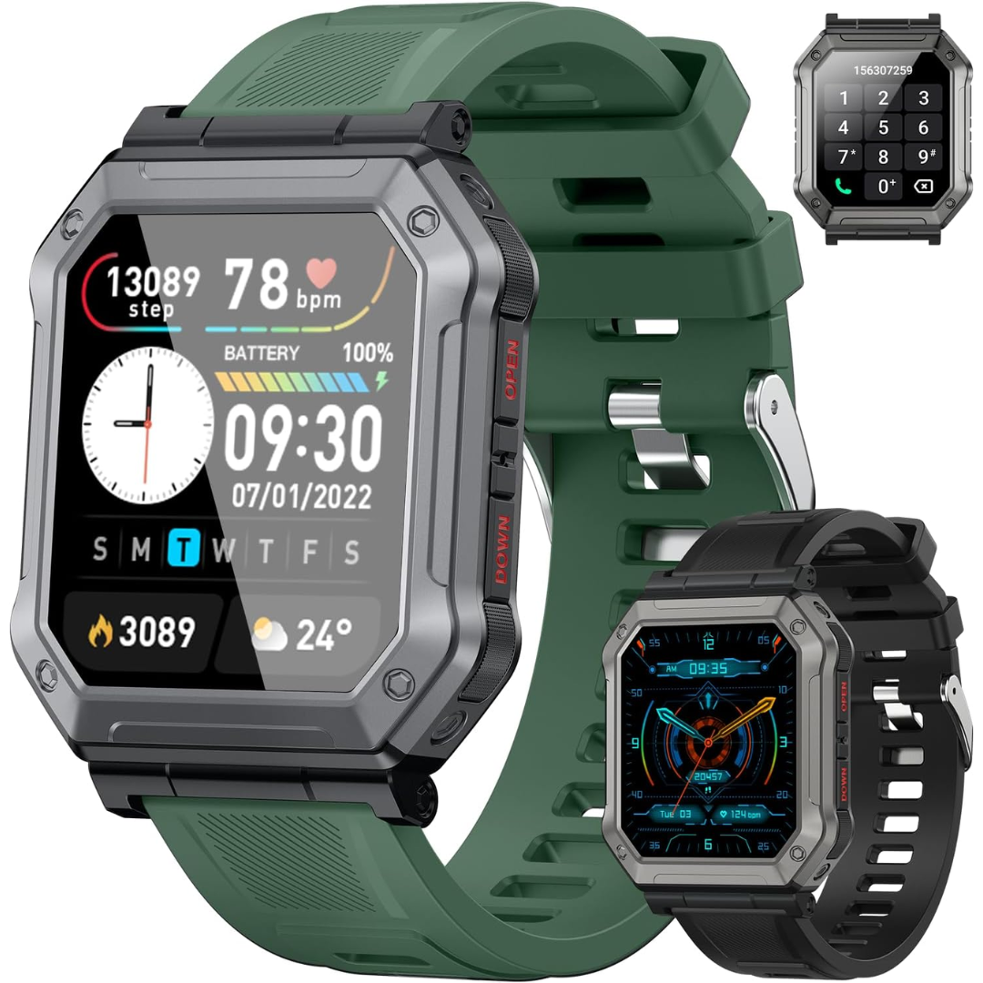 Militär Smartwatch för Män med Fitness Tracker – Wayne