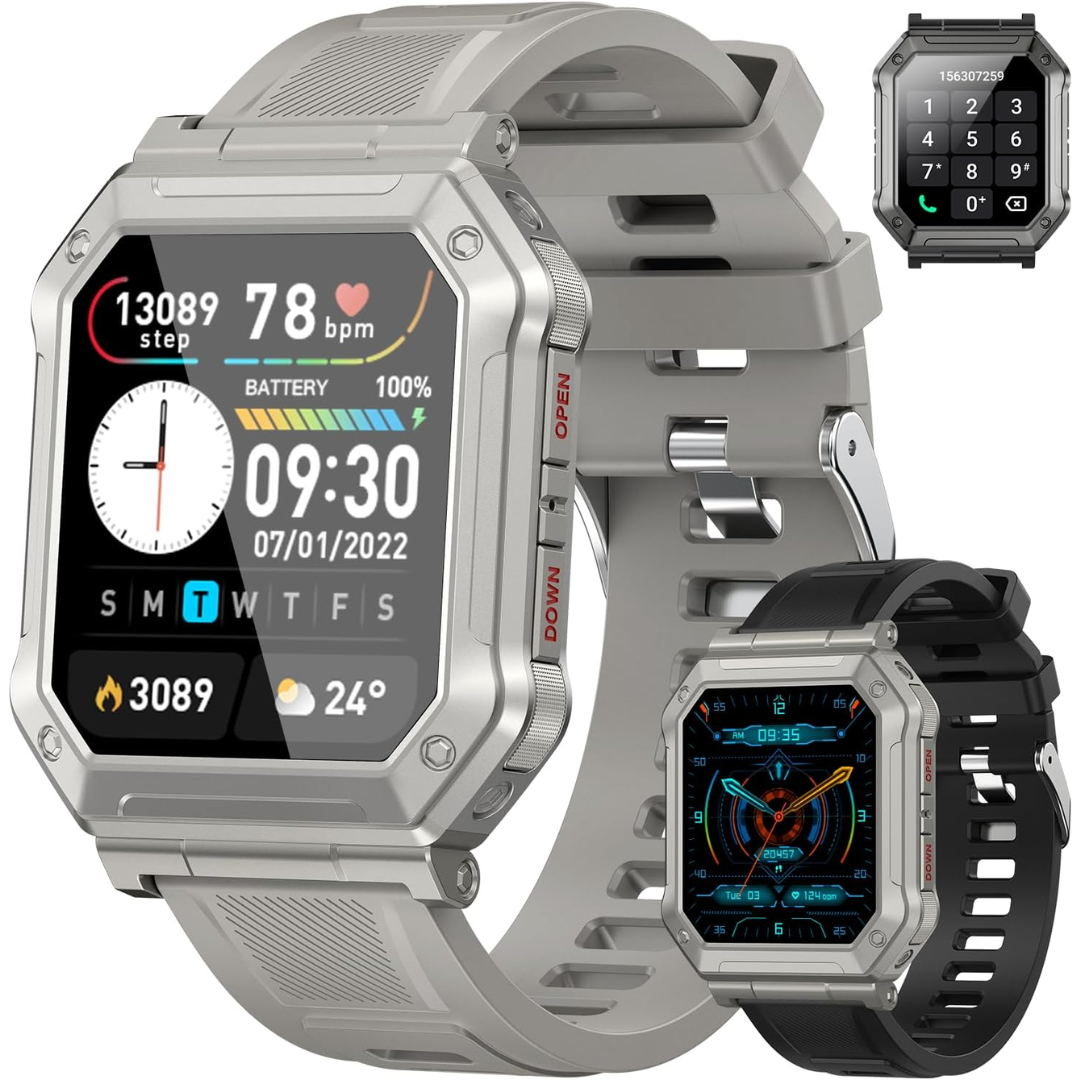 Militär Smartwatch för Män med Fitness Tracker – Wayne