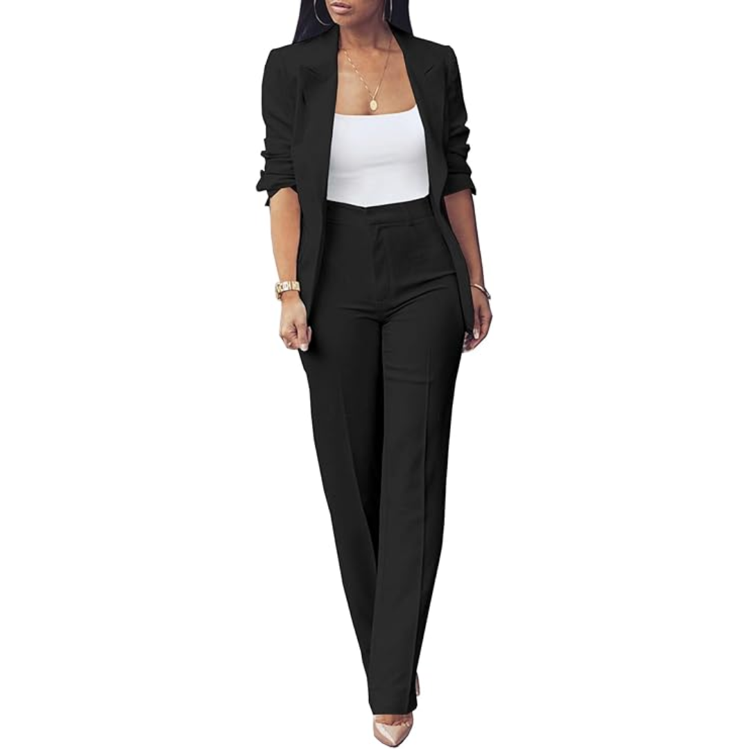 Trendy Dam Blazer Set - Quina