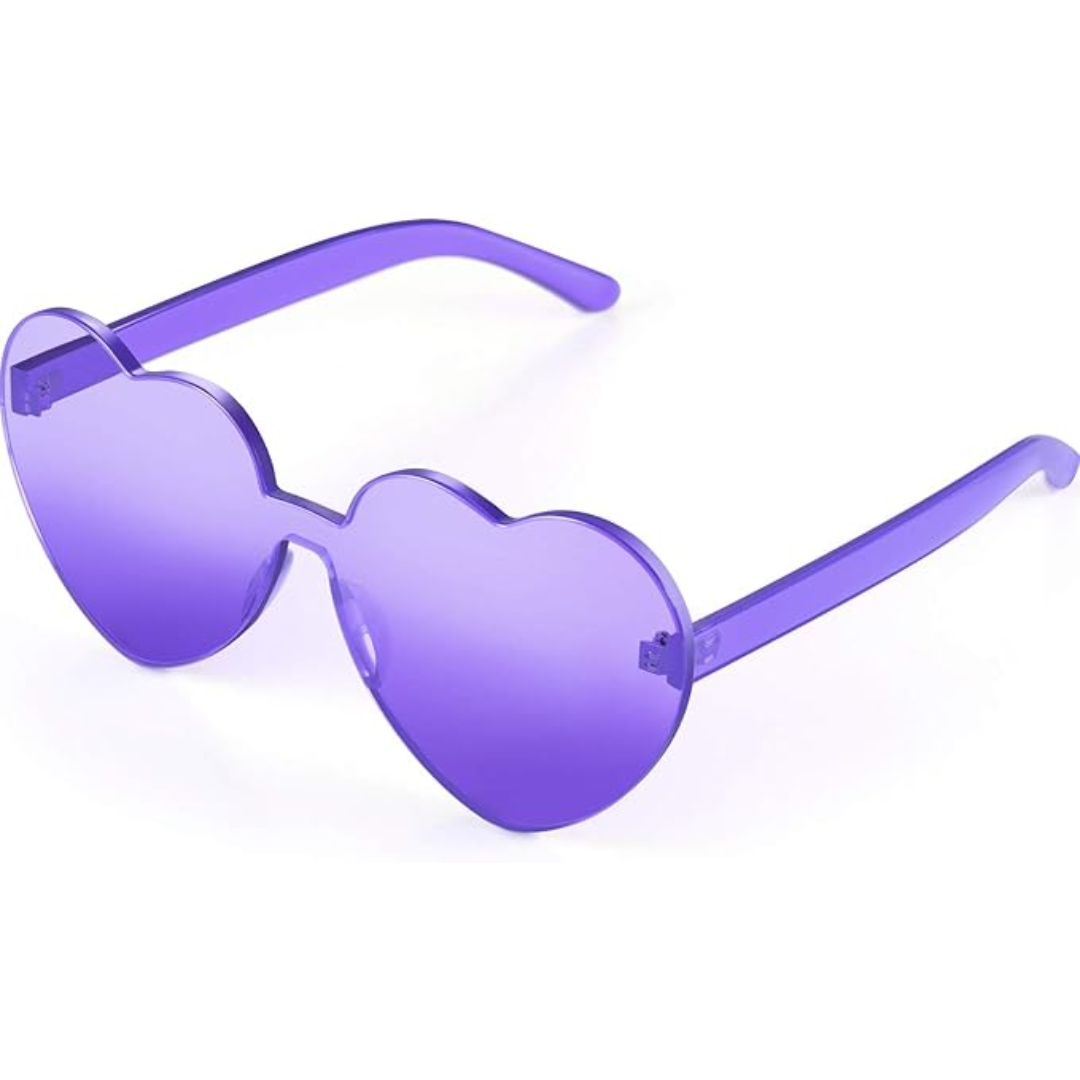 Trendy hjärtformade solglasögon utan ram i transparent look - HeartBlitz