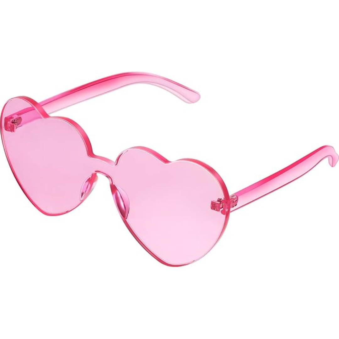 Trendy hjärtformade solglasögon utan ram i transparent look - HeartBlitz