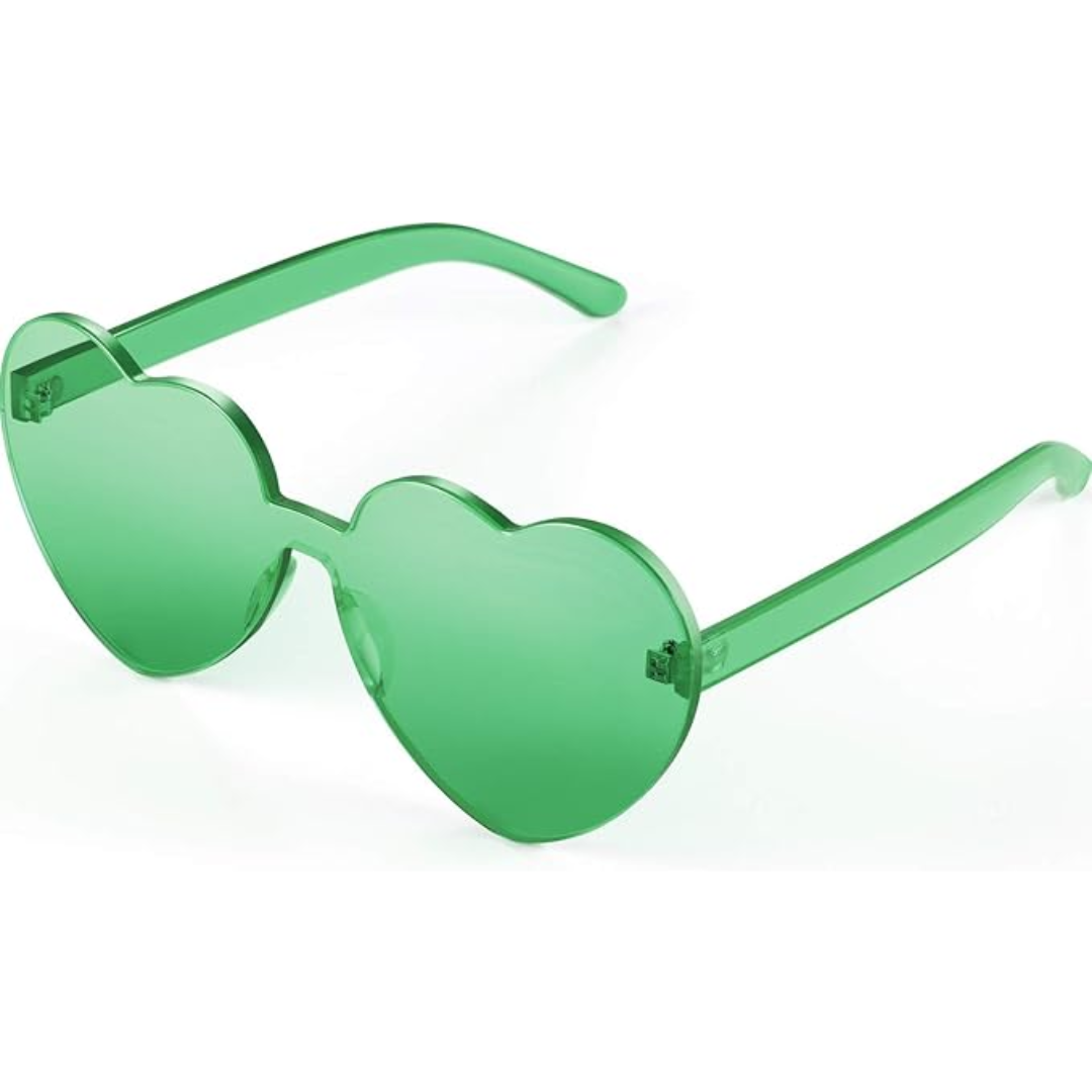 Trendy hjärtformade solglasögon utan ram i transparent look - HeartBlitz