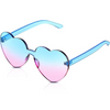 Trendy hjärtformade solglasögon utan ram i transparent look - HeartBlitz