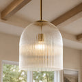 Vireo Bondgård Koppar Ribbad Glas Pendellampa