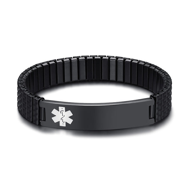LifeSafe Medicinsk Larmarmband | Anpassningsbart ID-armband i rostfritt stål för säkerhet och stil