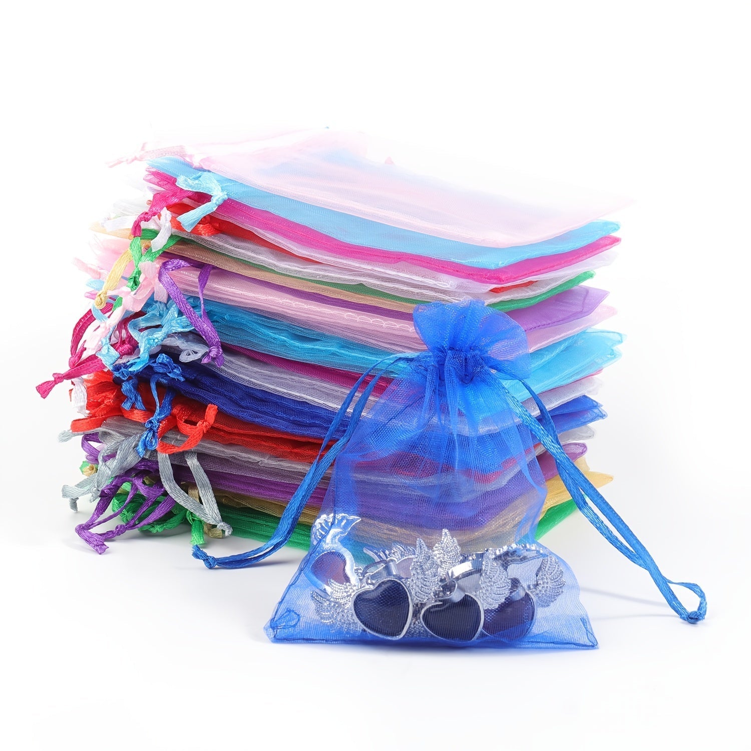 Elegant Organza Påse Set – Idealisk för Gåvor och Festdekorationer