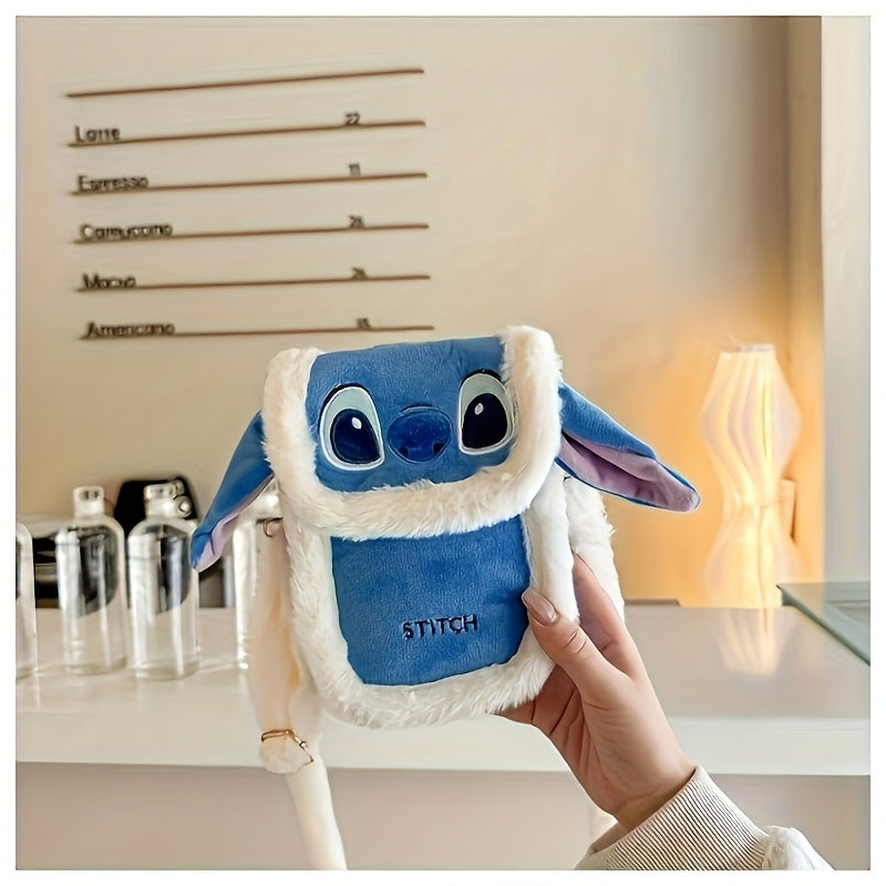 Söt Stitch Crossbody Väska – Med Fuskpäls och Broderad Design för Dagligt Användande