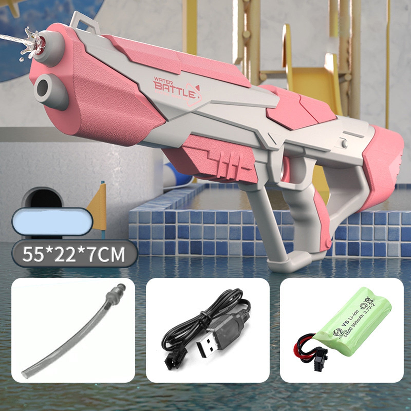 Vattenpistol med tryckstråle & USB-batteri för barn & vuxna – SplashPower X1