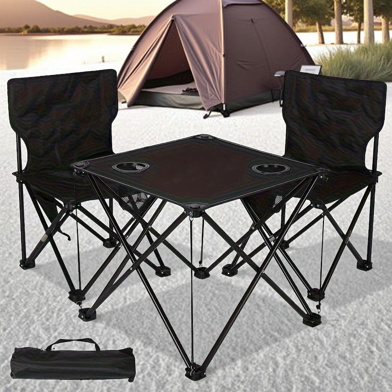 Fällbart Trädgårdssats med Bord och Stolar – Portabel för Camping och Grillning