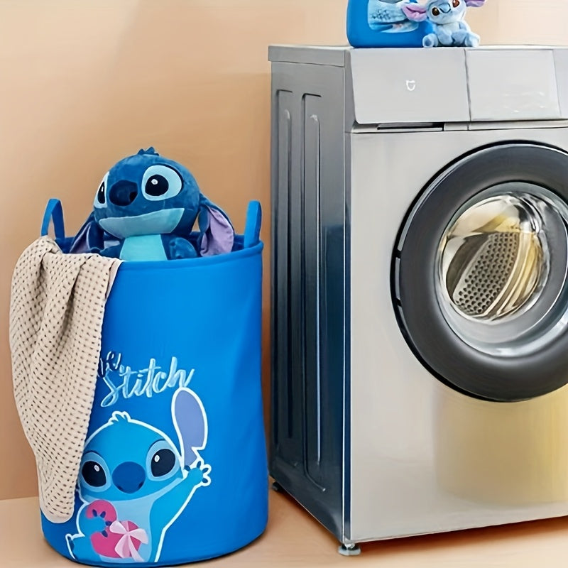 Fällbar Tvättkorg med Stitch-tema – Idealisk för Tvätt- och Leksaksförvaring