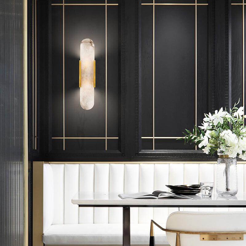 Modern Vägglampa - Alabaster & Metall