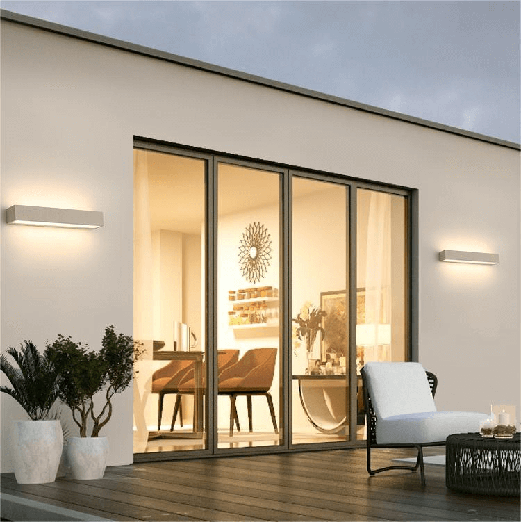 LED Utomhusvägglampa - Rättvinklig Design