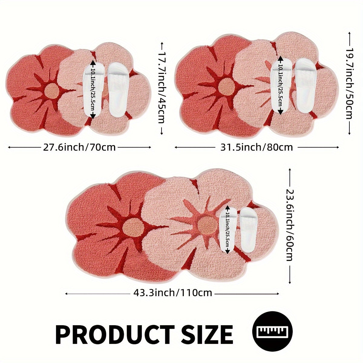 Fluffig Blomsterbadmatta – Absorberande och Mjuk för Extra Komfort
