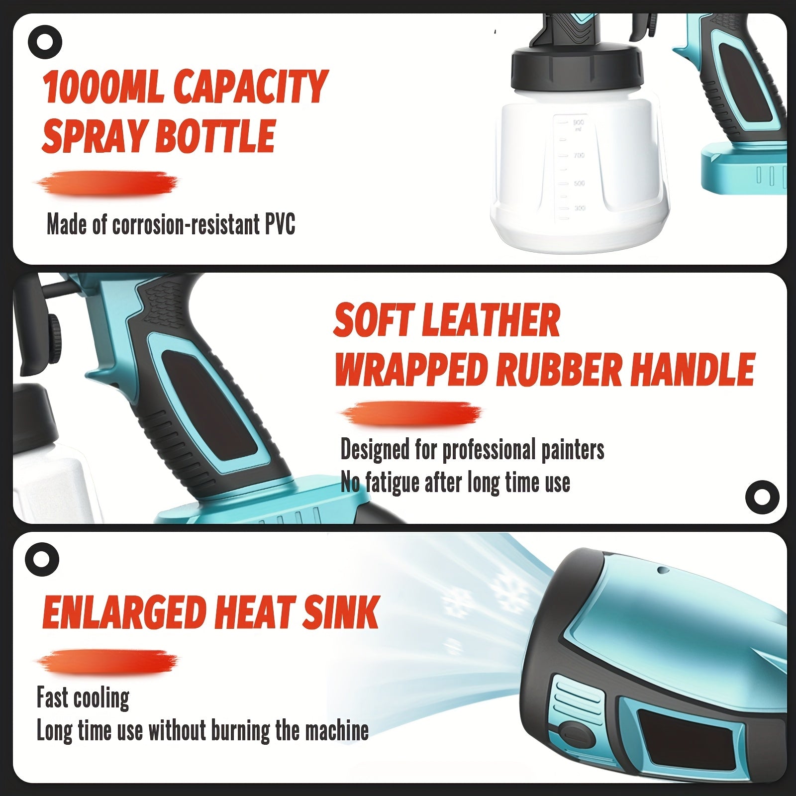 ProSpray Färgspruta – Trådlös med 2 Batterier och 1000ml Avtagbar Tank