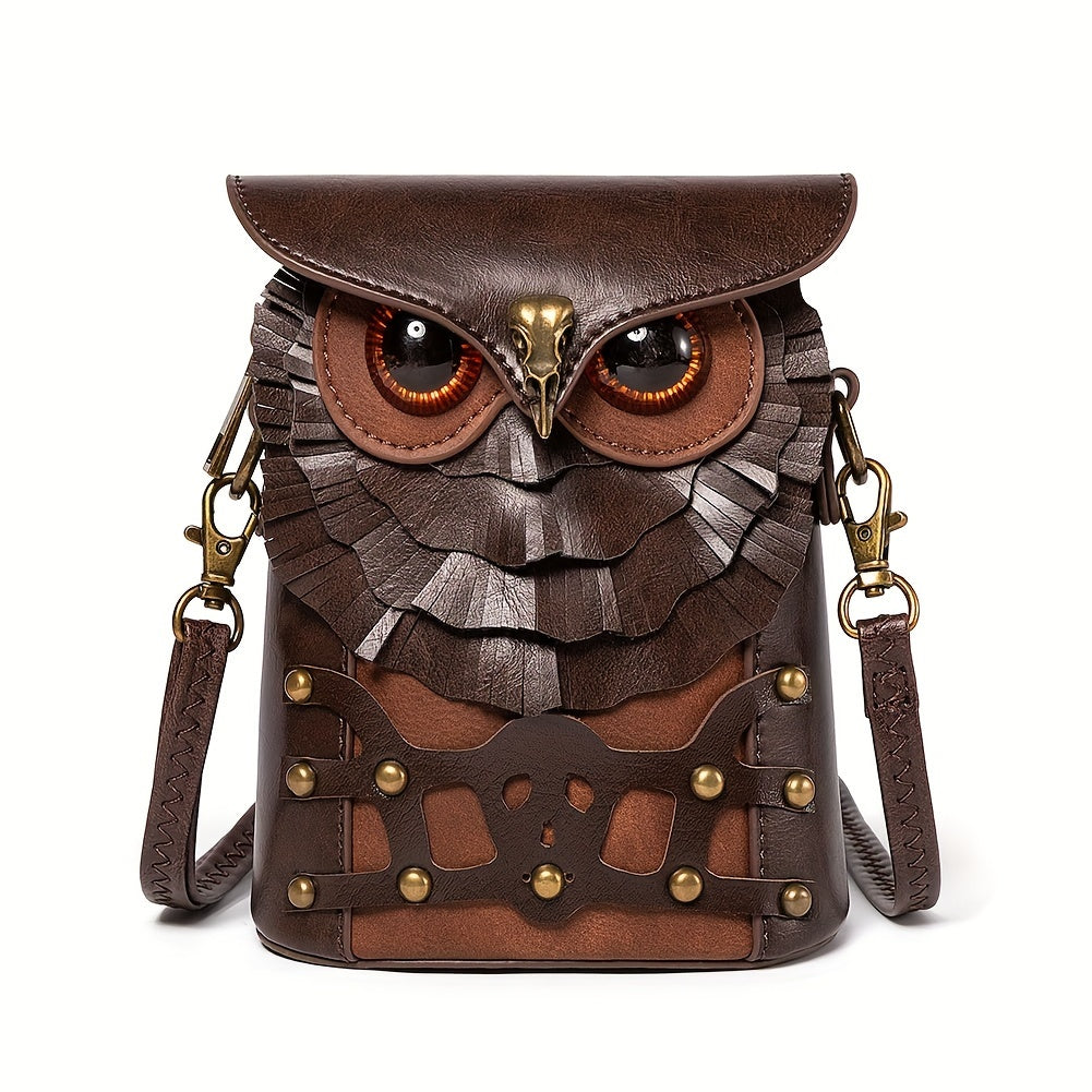 Steampunk Uggla Mini Axelväska – Stilig och Funktionell