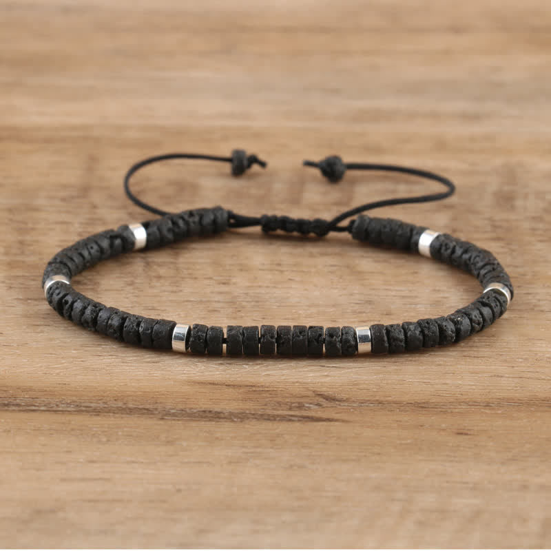 Flätad Armband med 2.4 mm Naturstenpärlor – Seraphina
