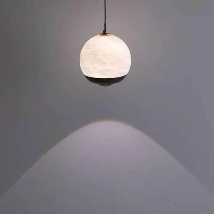 Taklampa - Alabaster Glas Boll med Marmor Fot