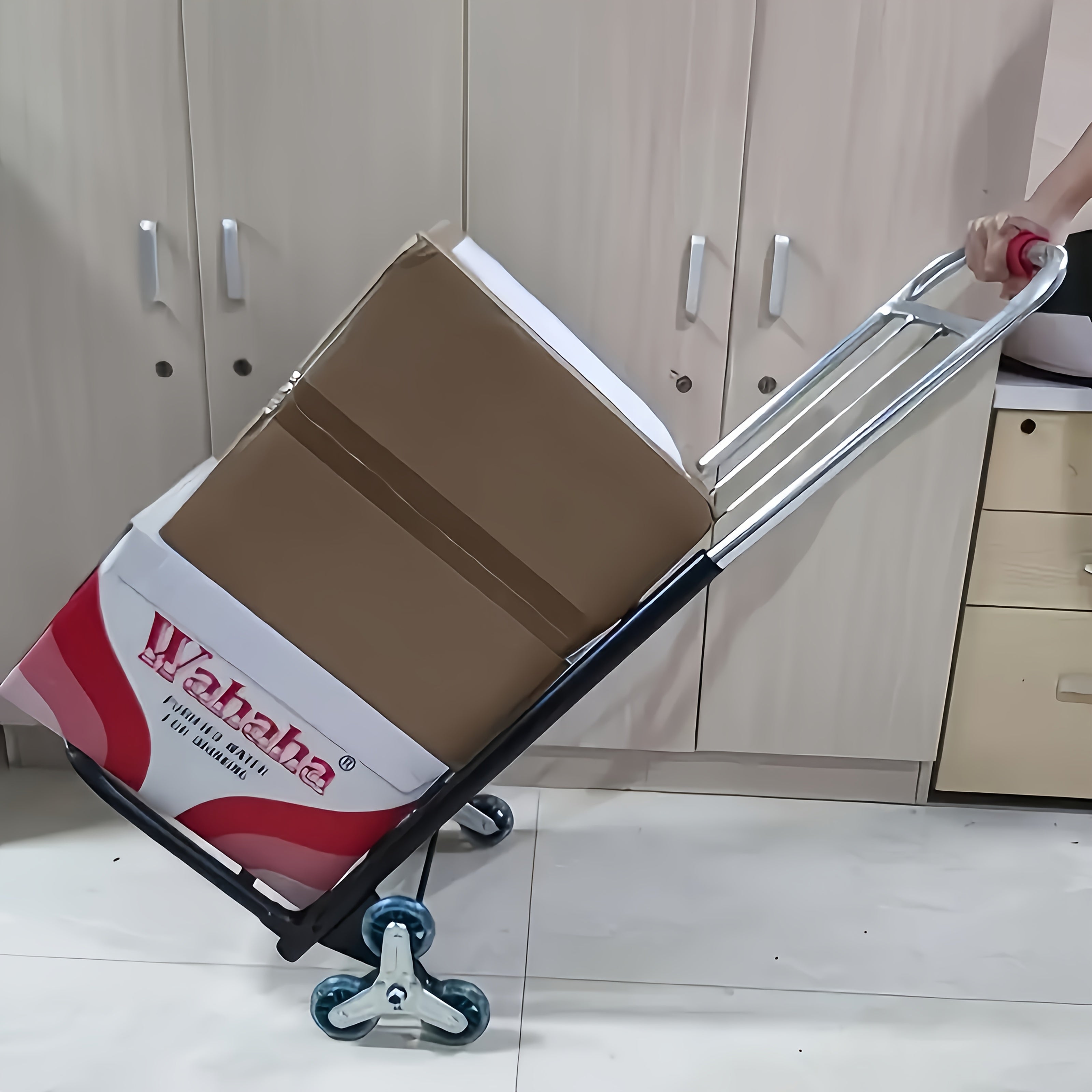 Tungt Lastad Tri-Hjul Trappklättrande Handtruck – Portabel Fällbar Vagn för Tunga Laster