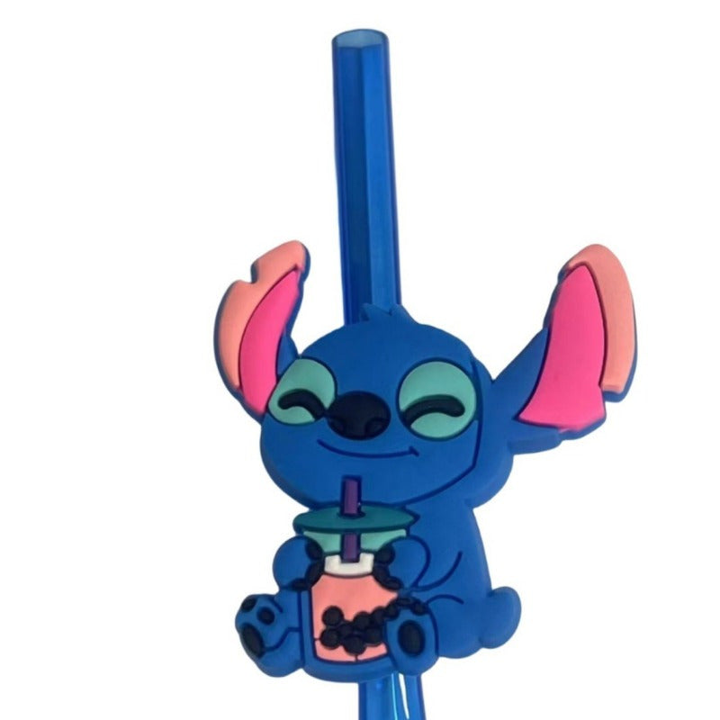 Stitch Återanvändbar Sugrör Set – 16 Färgglada Sugrör för Fester och Födslar