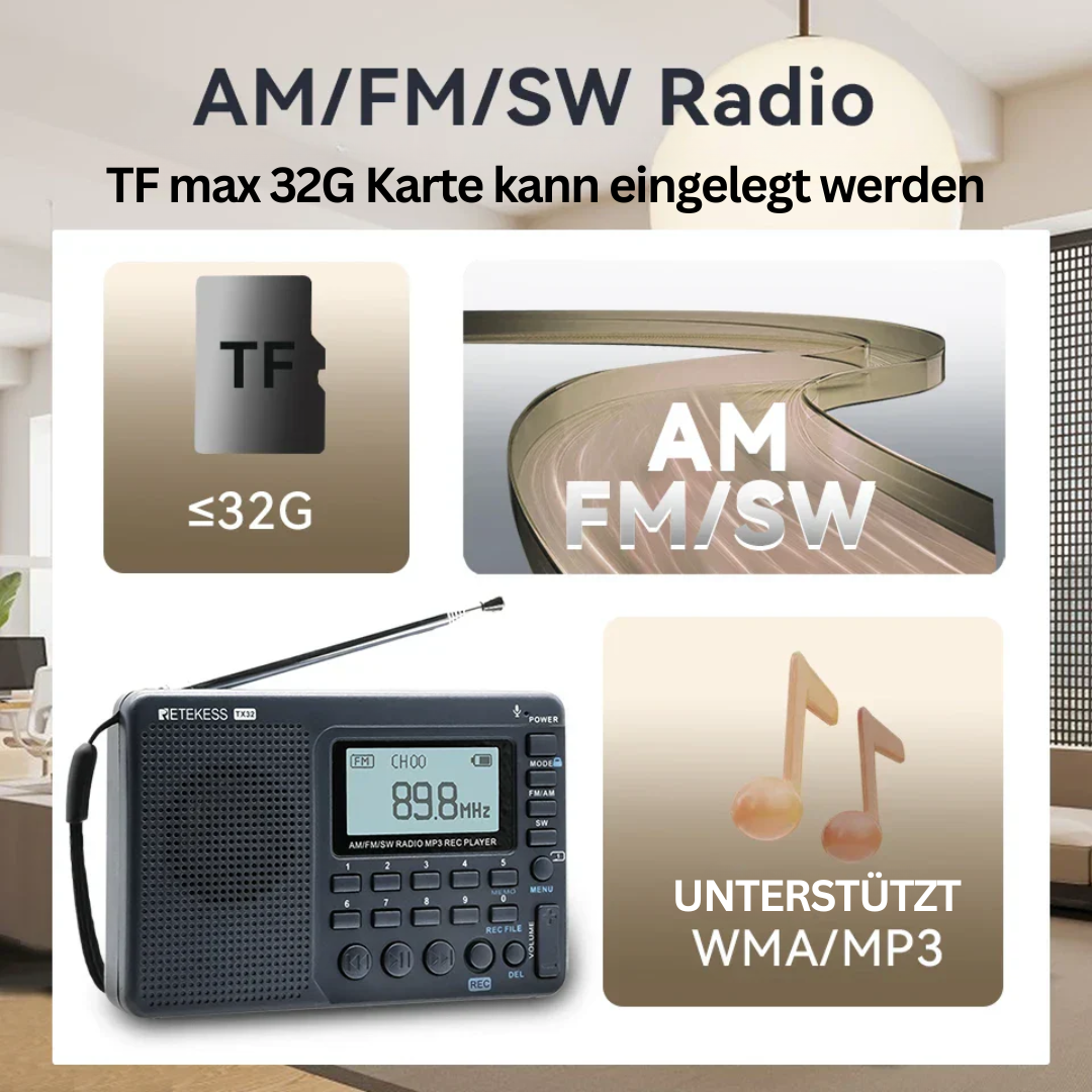 Kompakt Bärbar Radio – EchoWave
