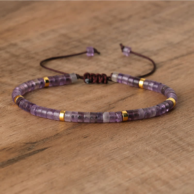 Flätad Armband med 2.4 mm Naturstenpärlor – Seraphina