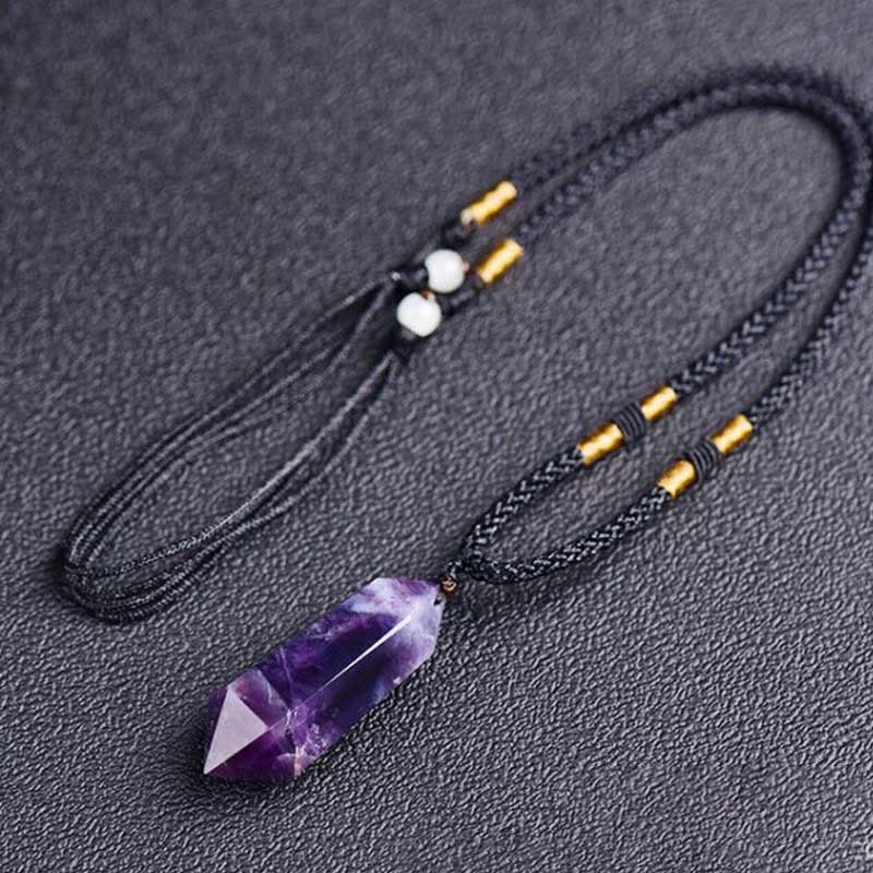 Naturlig Kristall Ametist Helande Halsband – Lyra