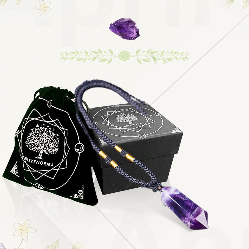 Naturlig Kristall Ametist Helande Halsband – Lyra