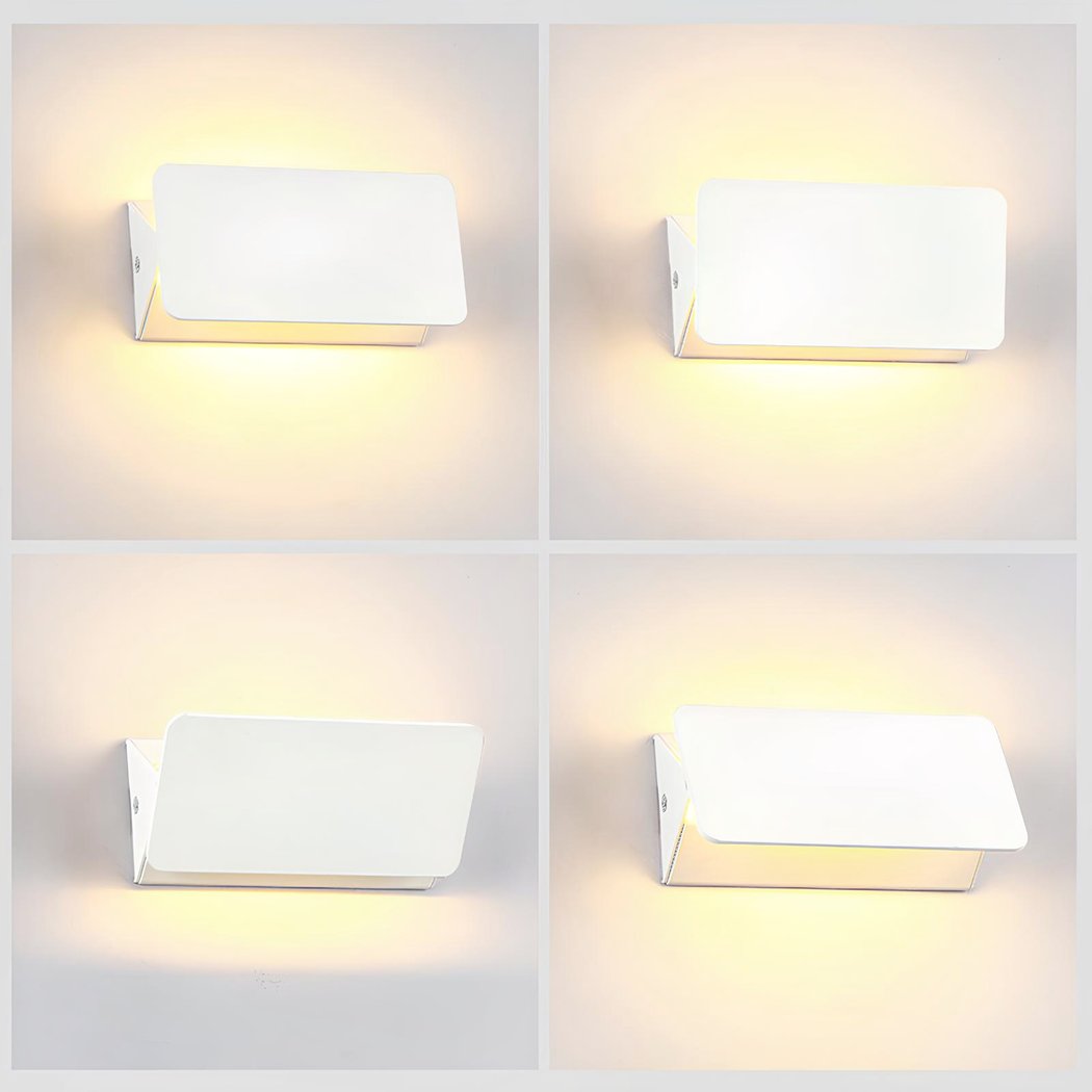 FlexiGlow Modern Vit Vägglampa – Justerbar Skärm för Perfekt Ljusdistribution
