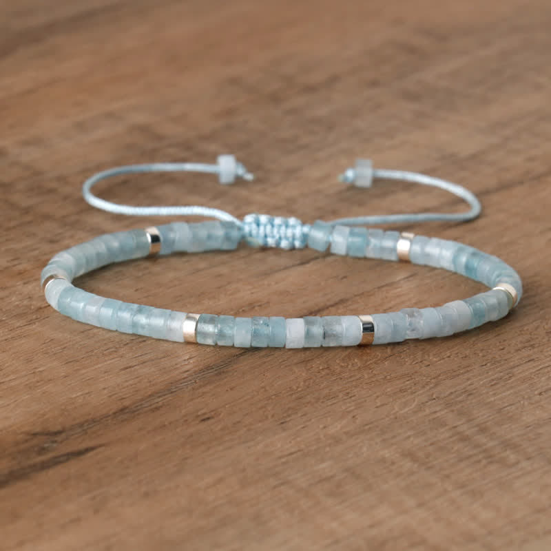 Flätad Armband med 2.4 mm Naturstenpärlor – Seraphina