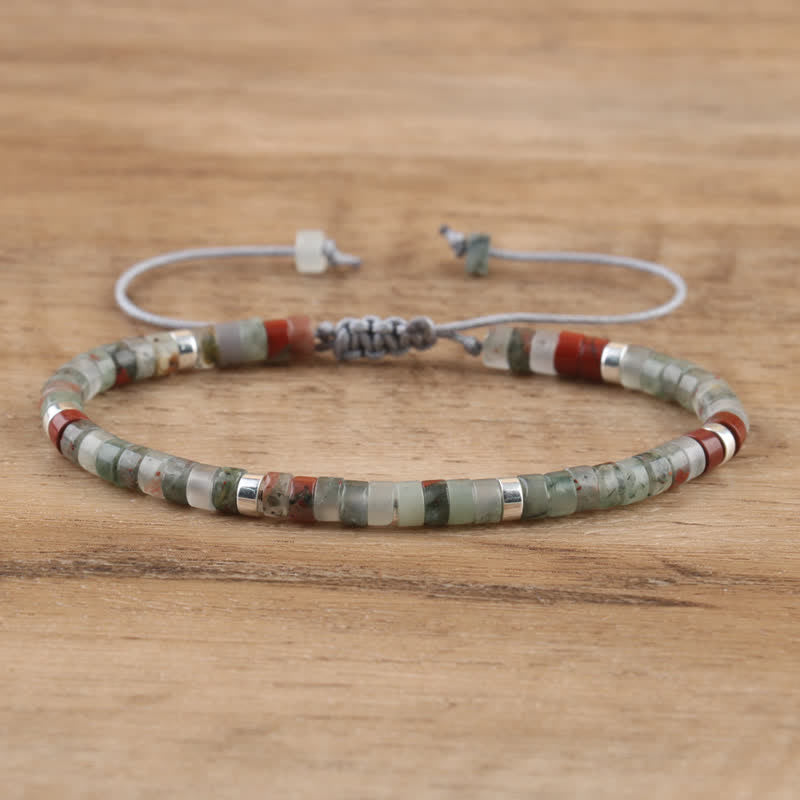 Flätad Armband med 2.4 mm Naturstenpärlor – Seraphina
