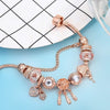 Ros Dreamcatcher Armband med Sterling Silver Berlocker - Rosa