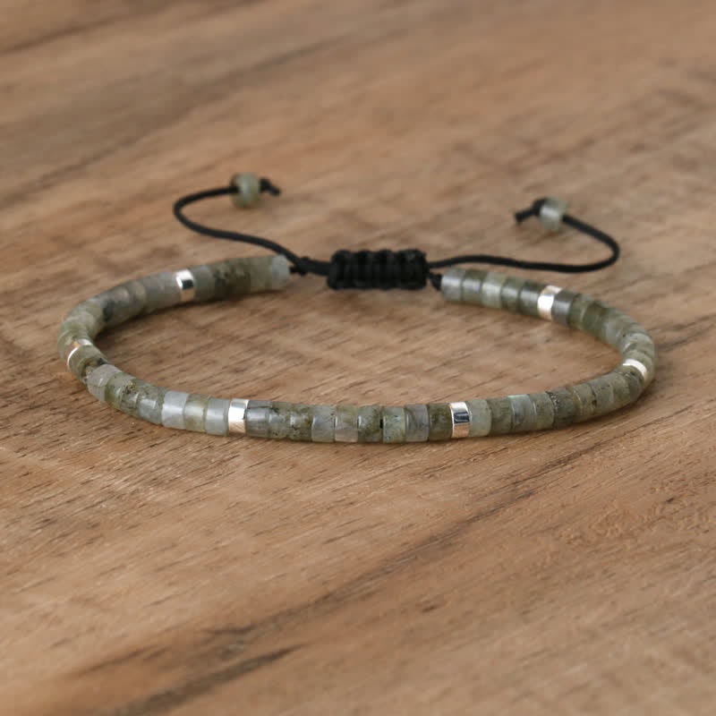 Flätad Armband med 2.4 mm Naturstenpärlor – Seraphina