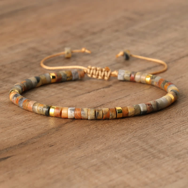 Flätad Armband med 2.4 mm Naturstenpärlor – Seraphina