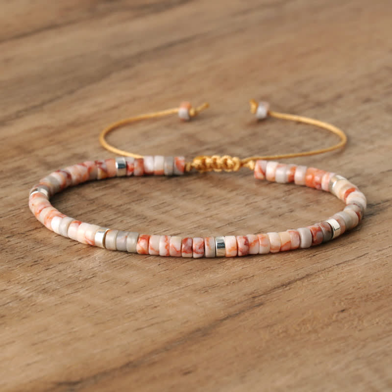 Flätad Armband med 2.4 mm Naturstenpärlor – Seraphina