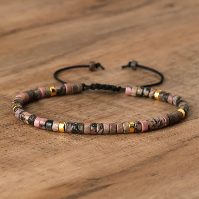 Flätad Armband med 2.4 mm Naturstenpärlor – Seraphina