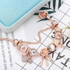 Ros Dreamcatcher Armband med Sterling Silver Berlocker - Rosa
