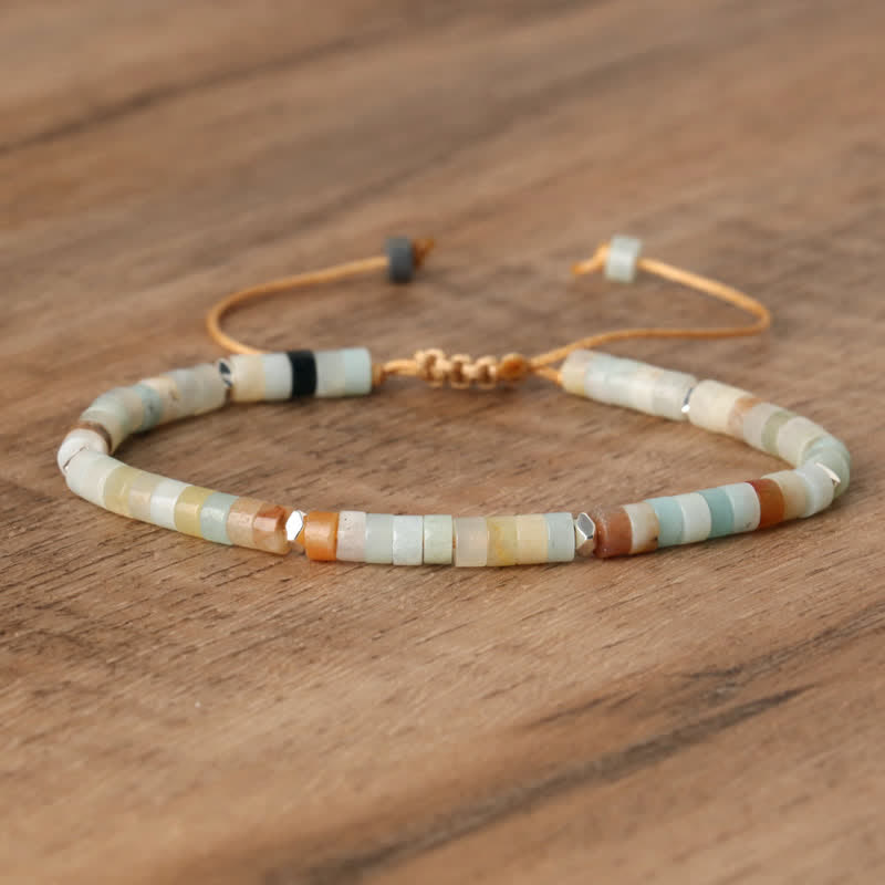 Flätad Armband med 2.4 mm Naturstenpärlor – Seraphina