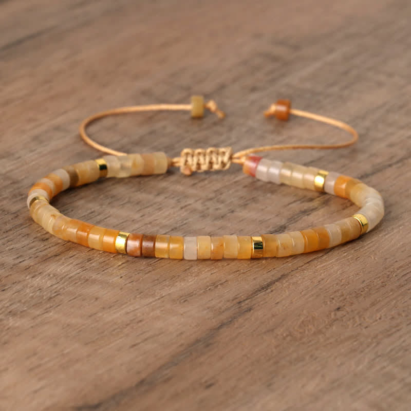 Flätad Armband med 2.4 mm Naturstenpärlor – Seraphina