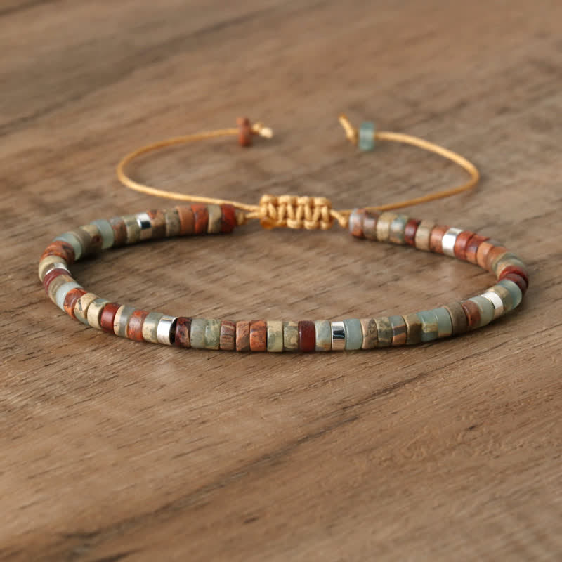 Flätad Armband med 2.4 mm Naturstenpärlor – Seraphina