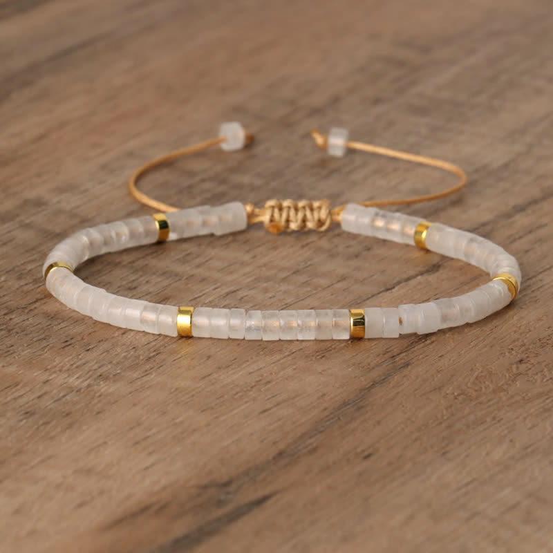 Flätad Armband med 2.4 mm Naturstenpärlor – Seraphina